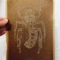 laser engraving in bioplastic with coffee ground